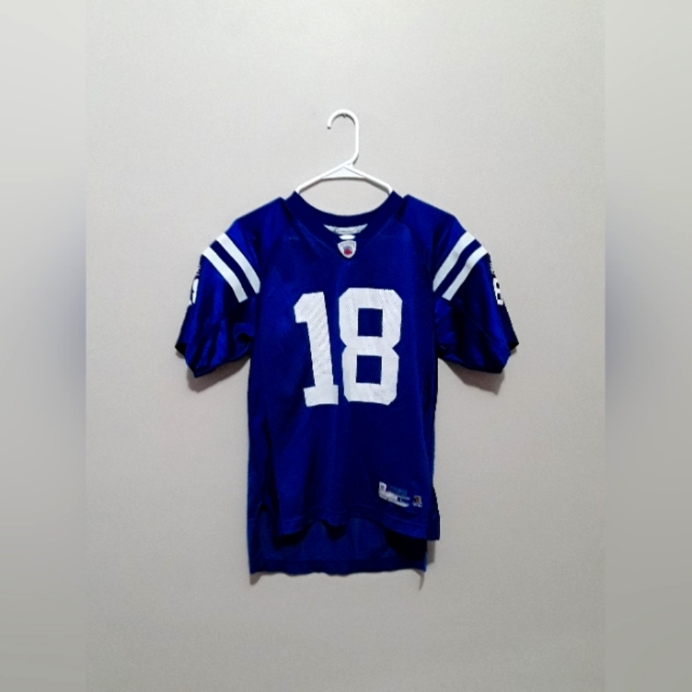Reebok NFL Football blue shirt sleeve Jersey shirt